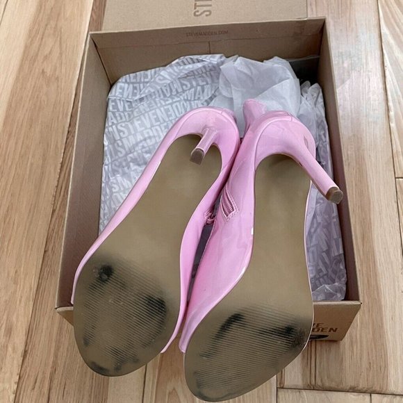 STEVE MADDEN - ELETTRA PATENT PINK Leather booties - Picture 3 of 4